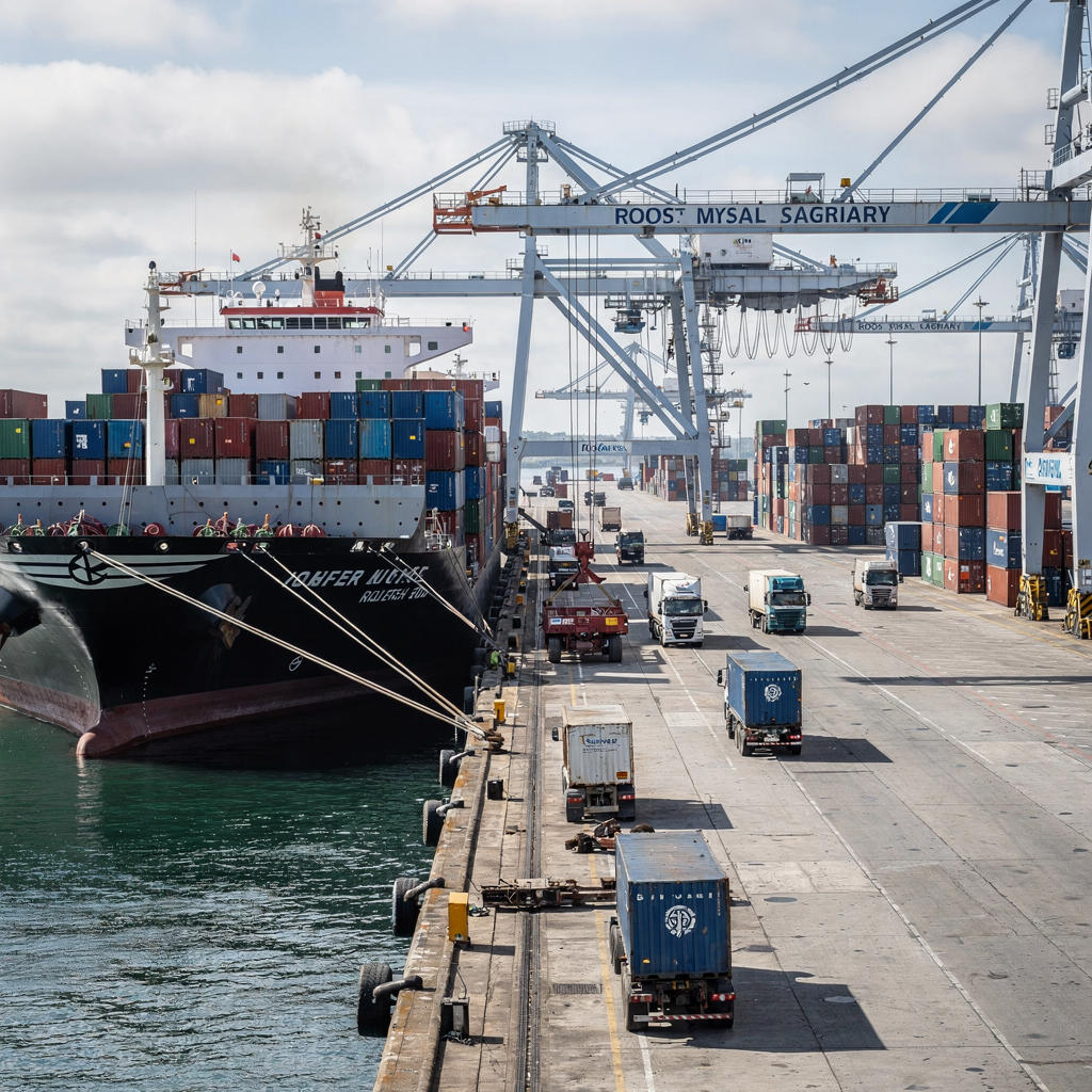 Container handling for onward movement to site
