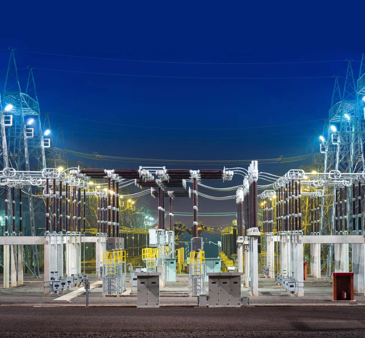 Utilities infrastructure engineers at a UK water treatment and substation site